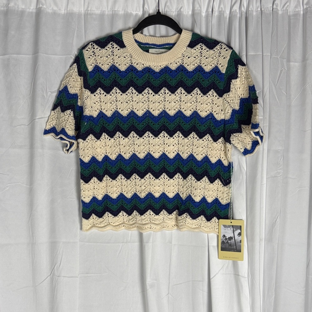 Birds of Paradis Jules Sweater t shirt 100% cotton chevron